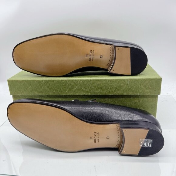 GUCCI BLACK LEATHER SLIP-ON HORSEBIT LOAFER Mens UK 13 US 13.5 -Authentic- New - Picture 11 of 15